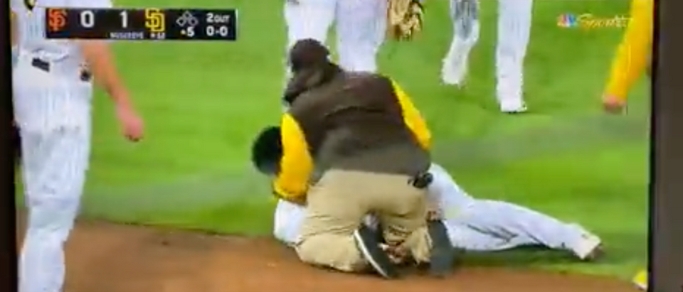 Jurickson Profar collapses during a game after colliding with a teammate [Twitter Screenshot Andrew B]