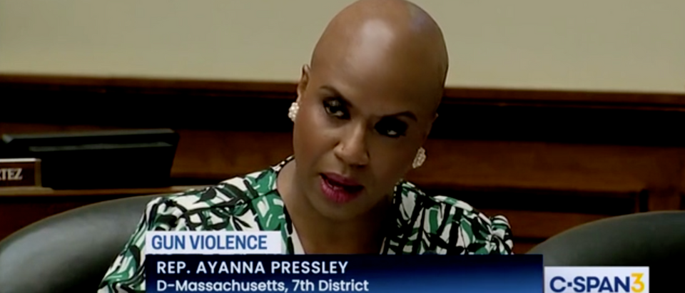 Dem. Rep. Ayanna Pressley claims gun manufacturers uphold white supremacy [Screenshot CSpan]