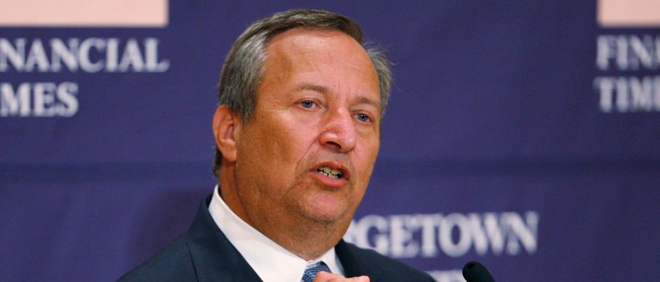 Larry Summers, director of President Barack Obama's National Economic Council, delivers a keynote address at Georgetown University