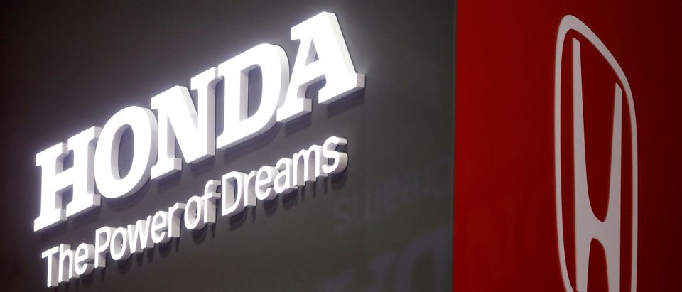 FILE PHOTO: The Honda logo is displayed at the 89th Geneva International Motor Show