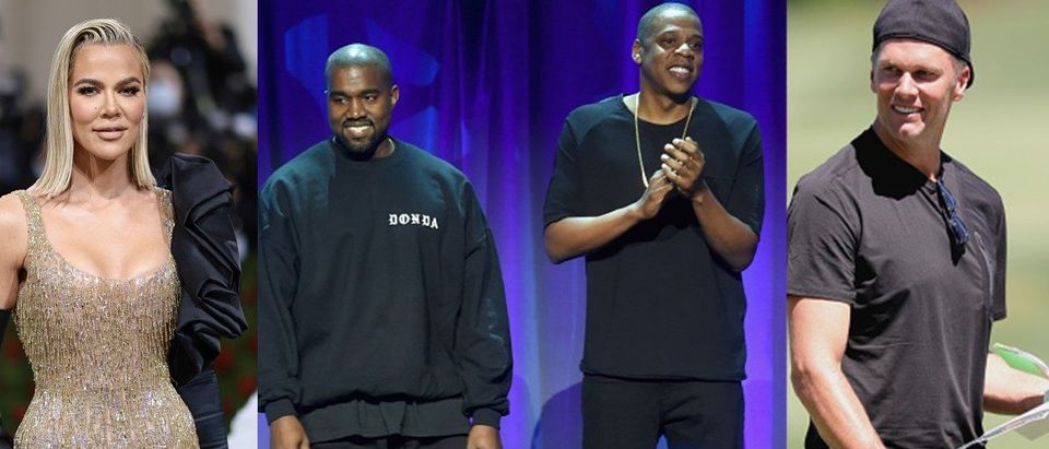 NEW YORK, NY - MARCH 30: Kanye West (L) and JAY Z onstage at the Tidal launch event #TIDALforALL at Skylight at Moynihan Station on March 30, 2015 in New York City. (Photo by Jamie McCarthy/Getty Images for Roc Nation)/NEW YORK, NEW YORK - MAY 02: Khloé Kardashian attends The 2022 Met Gala Celebrating "In America: An Anthology of Fashion" at The Metropolitan Museum of Art on May 02, 2022 in New York City. (Photo by Dimitrios Kambouris/Getty Images for The Met Museum/Vogue)