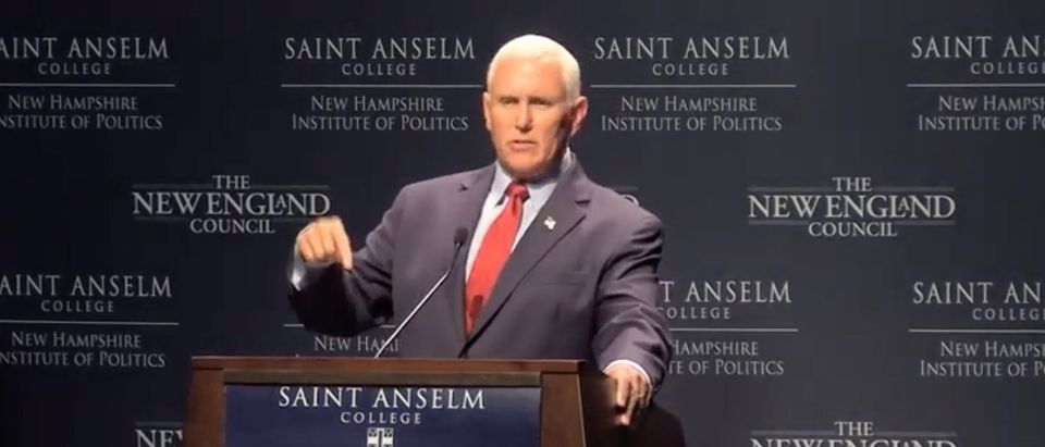 Former Vice President Mike Pence decried calls to defund the FBI. (Screenshot YouTube, Kyle Mazza UNF NEWS, https://www.youtube.com/watch?v=MH7Nx46-oS8)