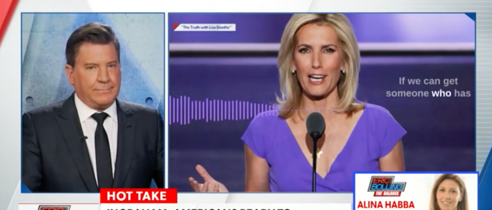 Newsmax's Eric Bolling trolled Fox News' Laura Ingraham Tuesday night over her recent comments suggesting the country might be ready to move past former President Donald Trump. [Screenshot Newsmax]