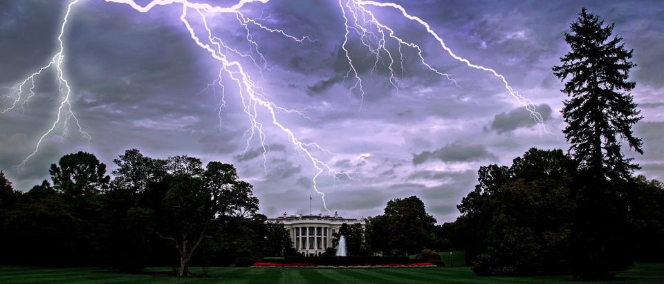 Lightning,Over,The,White,House,In,Washington,Dc,,Usa.,Dramatic