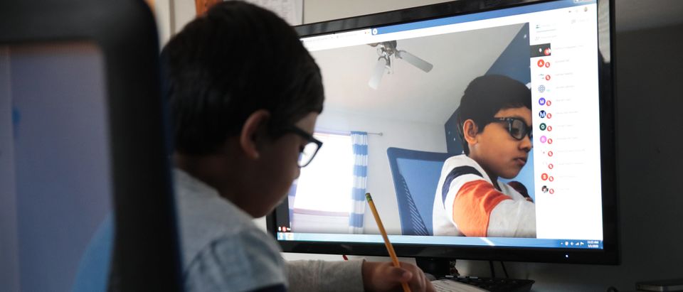 School Children Take Part In Remote Learning During Coronavirus Pandemic