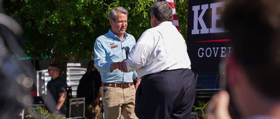 Chris Christie Campaigns With Georgia Governor Brian Kemp For Republican Nomination