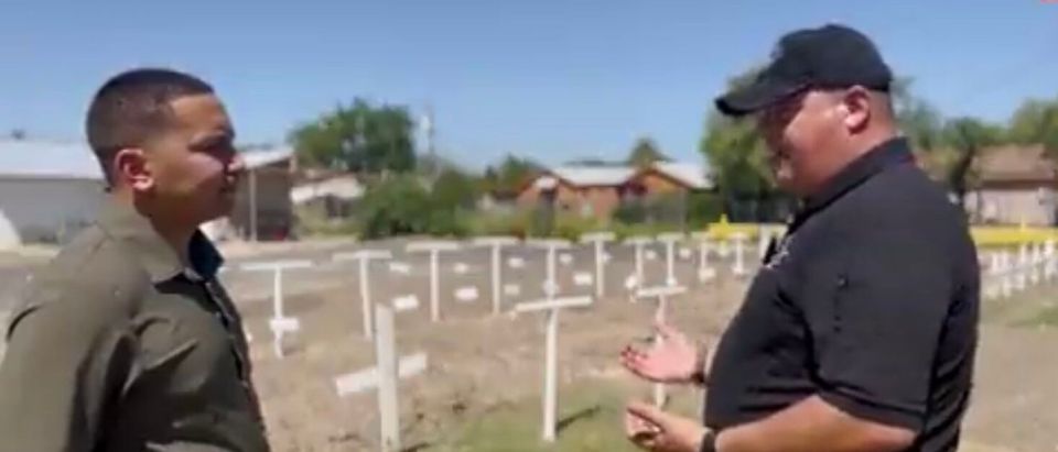 Daily Caller's Jorge Ventura at a migrant cemetery