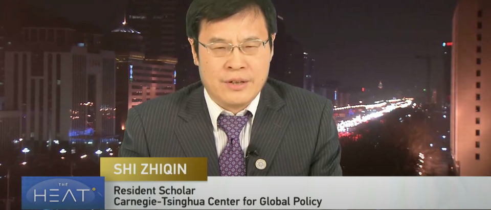 Shi Zhiqin is an expert on China-EU relations at the Carnegie Endowment for International Peace who is also a member of the Chinese Communist Party. [YouTube/Screenshot/CGTNAmerica]