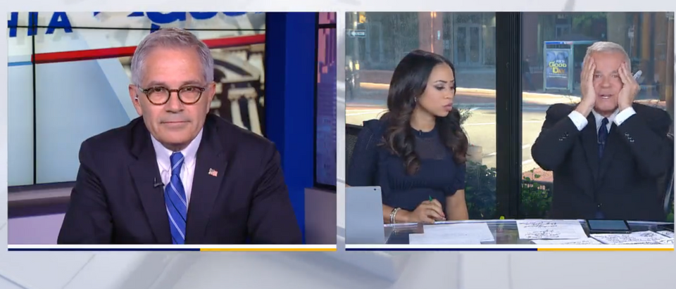 A local Fox anchor clashed with Democratic Philadelphia District Attorney Larry Krasner Wednesday over the city's soaring crime numbers. [Screenshot Twitter Greg Price]