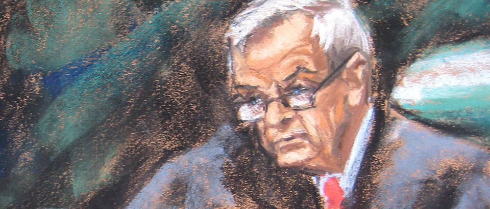 Lawyer for Naseer talks to judge in a courtroom sketch in New York