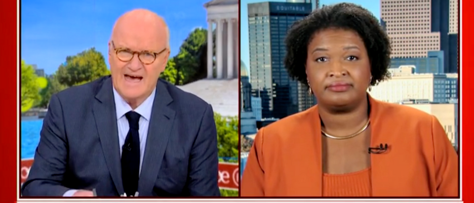 Democratic Georgia gubernatorial candidate Stacey Abrams appeared to imply Wednesday that abortions are needed to help control inflation. [Screenshot MSNBC]