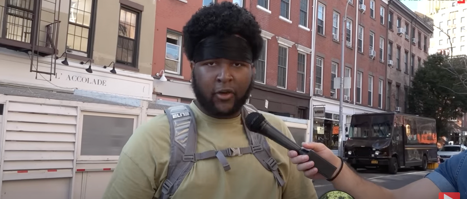 The Daily Caller's Noah Pincus asked New Yorkers whether they think white lives matter after rapper Kanye West, formally known as 'Ye', wore a sweatshirt donning the insignia.[Screenshot Youtube Daily Caller]