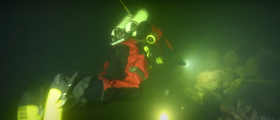 Scuber Diver, The Applet Shipwreck, Sweden (Photo Credit: Screenshot/YouTube/Vrak - Museum of Wrecks)