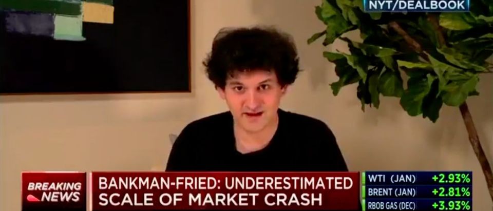 Screenshot of Sam Bankman-Fried on video posted by @DailyCaller on Twitter.