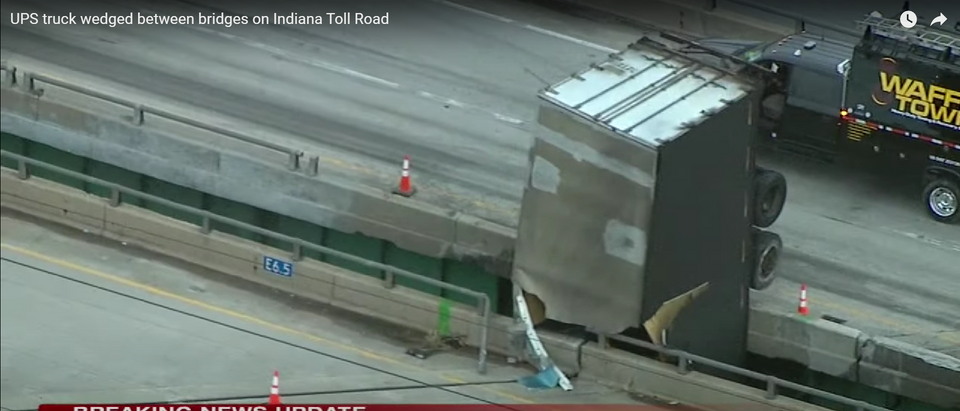 Semi truck crashes into bridge Indiana, ABC News, YouTube
