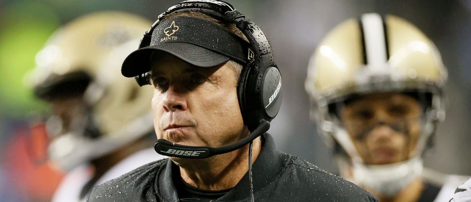 Head coach Sean Payton of the New Orleans Saints looks on against the Seattle Seahawks during the fourth quarter at Lumen Field on October 25, 2021 in Seattle, Washington. (Photo by Steph Chambers/Getty Images)