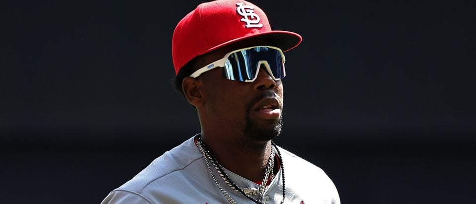 St. Louis Cardinals right fielder Jordan Walker looks on during an News  Photo - Getty Images