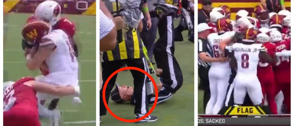 Tempers flare after Arizona Cardinals' late hit on Washington Commanders  quarterback Sam Howell